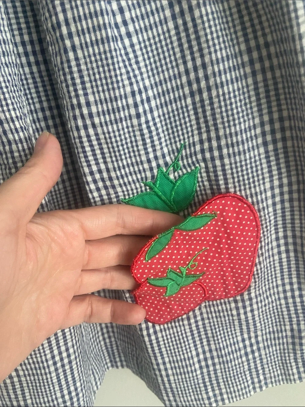 Vintage gingham strawberry dress girls size 5